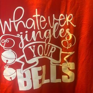 Red Graphic Tee with Festive Print